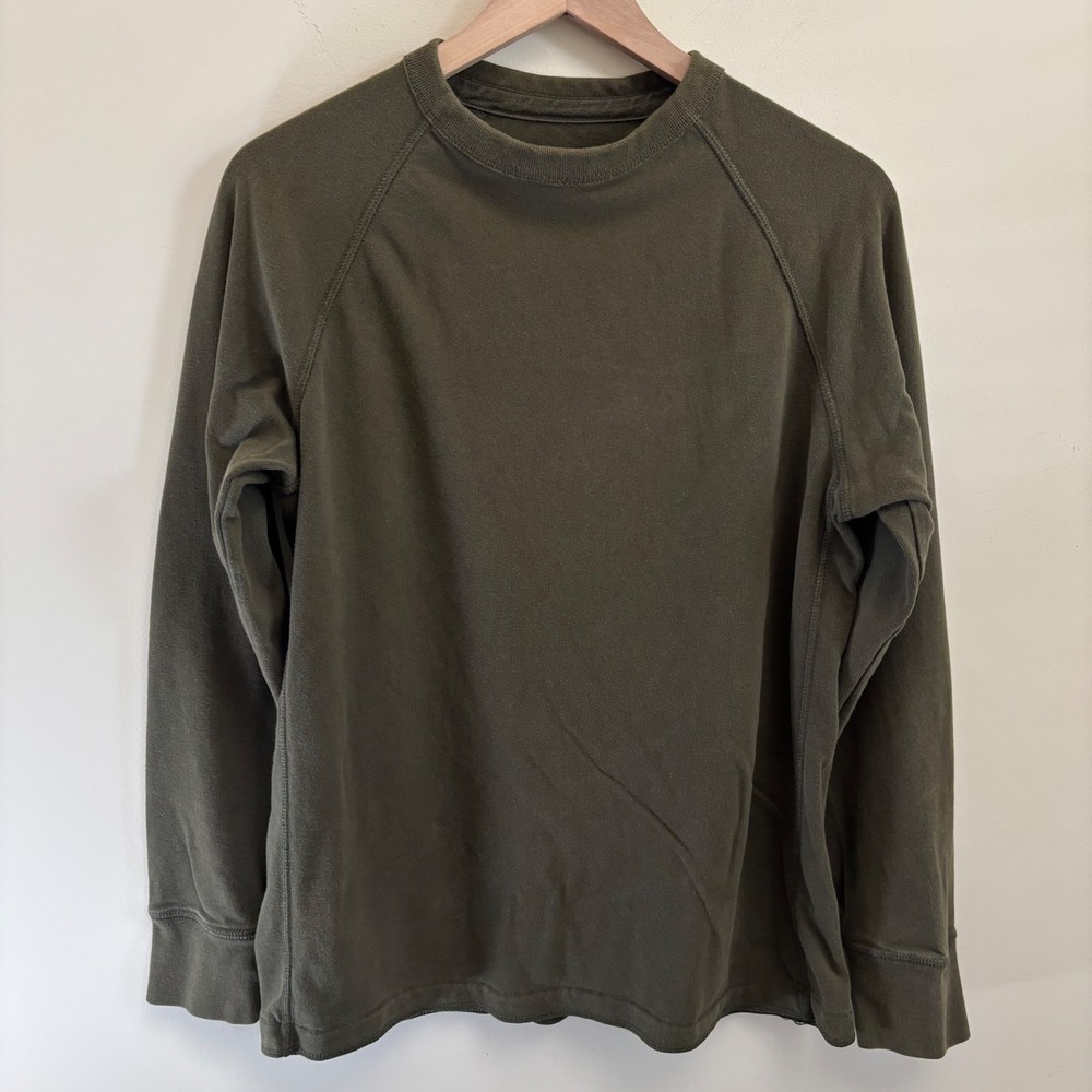 Sonoma Goods for Life Mens Medium Olive Green Long Sleeve Cotton Raglan Shirt